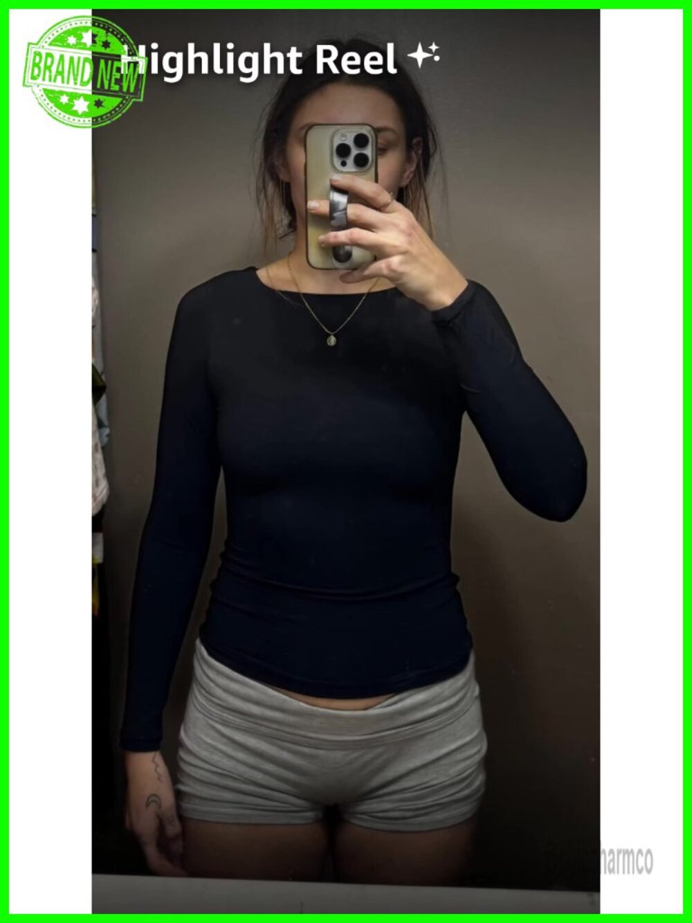 Double Lined Long Sleeve Boat Neck Tops Slim Fitted Tees Going Out Tops - Picture 7 of 7